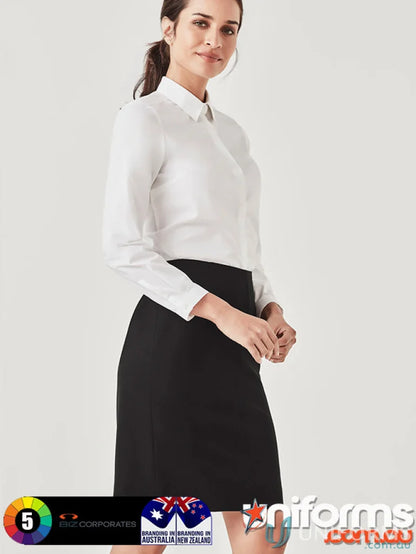 Woman’s professional look in Womens Charlie LS Shirt, a stylish long sleeve shirt for women