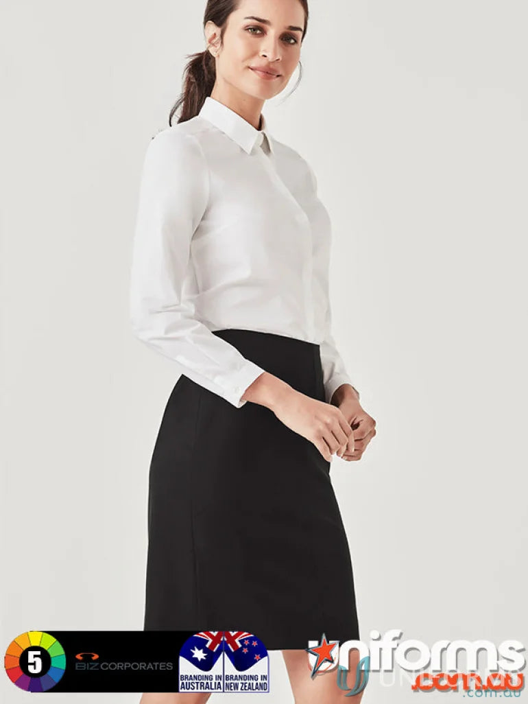 Woman’s professional look in Womens Charlie LS Shirt, a stylish long sleeve shirt for women