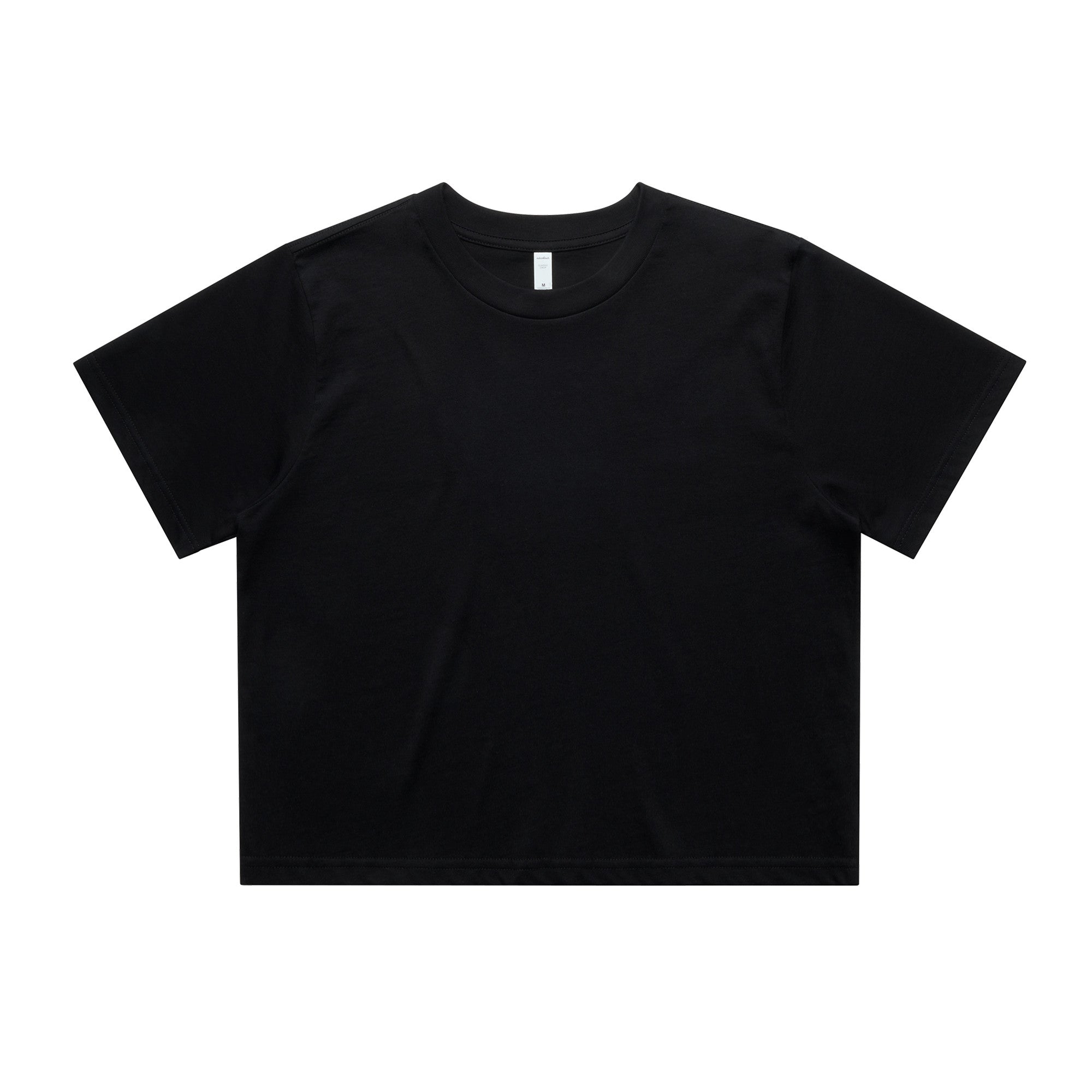Womens classic cropped black heavyweight tee