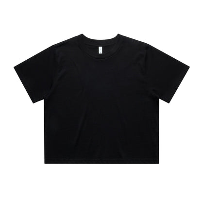 Womens classic cropped black heavyweight tee