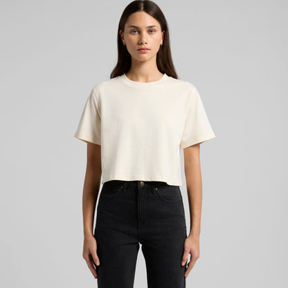 Planett womens classic cropped heavyweight tee in cream