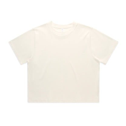Womens classic cropped heavyweight tee in cream