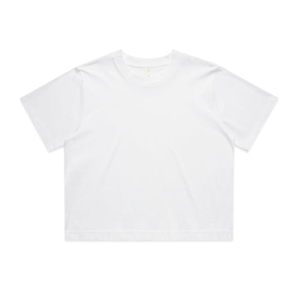 Womens classic cropped heavyweight tee in white