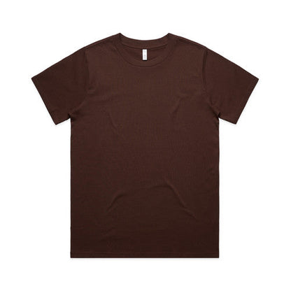 Womens classic heavyweight brown v-neck t-shirt with short sleeves
