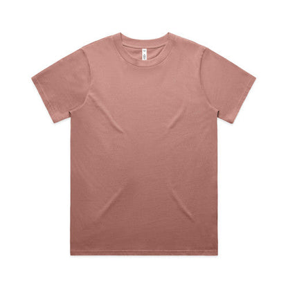 Womens classic heavyweight dusty rose crew neck t-shirt