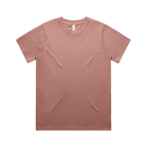 Womens classic heavyweight dusty rose crew neck t-shirt