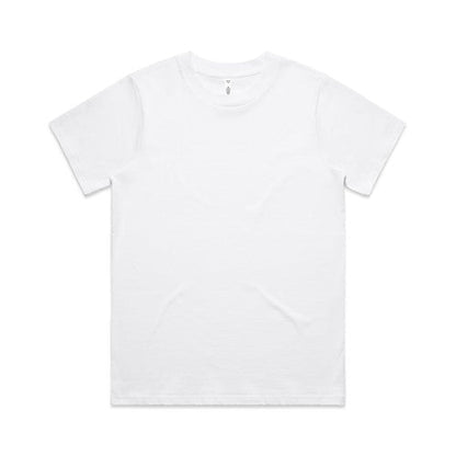 Womens classic heavyweight t-shirt in white cotton with short sleeves and crew neck