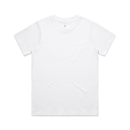 Womens classic heavyweight t-shirt in white cotton with short sleeves and crew neck