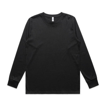 Black womens classic long sleeve tee with ribbed cuffs