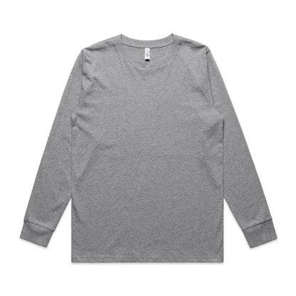 Gray womens classic long sleeve tee with subtle pattern and ribbed cuffs