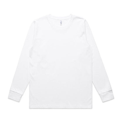 White classic long sleeve tee with contrast cuffs and collar