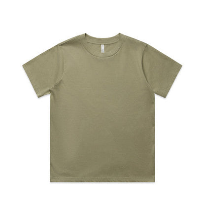 Women’s olive green classic minus tee, relaxed fit crew neck t-shirt