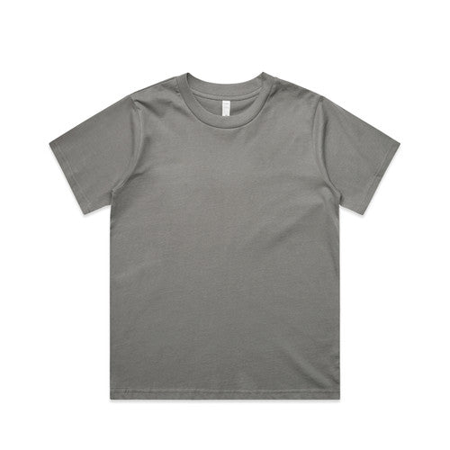 Women’s charcoal gray classic minus tee with short sleeves and ribbed crew neck