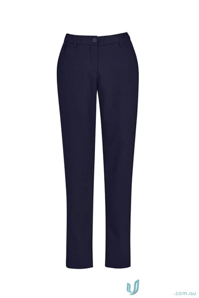 Dark blue womens slim leg pant with bizcare comfort waist, perfect for aged care