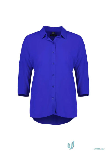Royal blue womens Dahlia 3Q sleeve blouse RB366LT perfect for a chic look