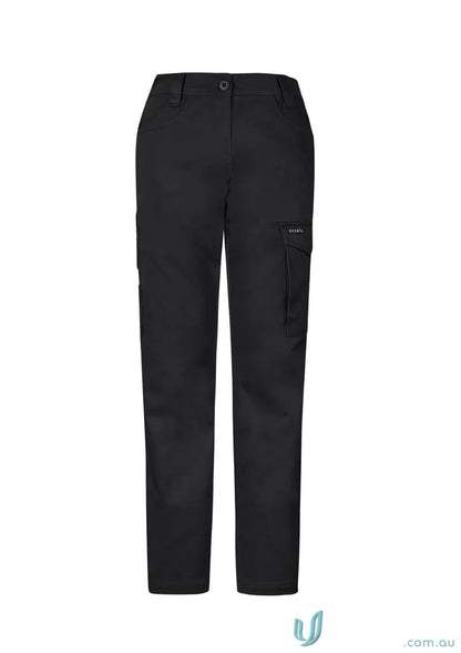 Black women’s stretch cotton cargo pants from Women’s Essential Basic Stretch Cargo Pant collection