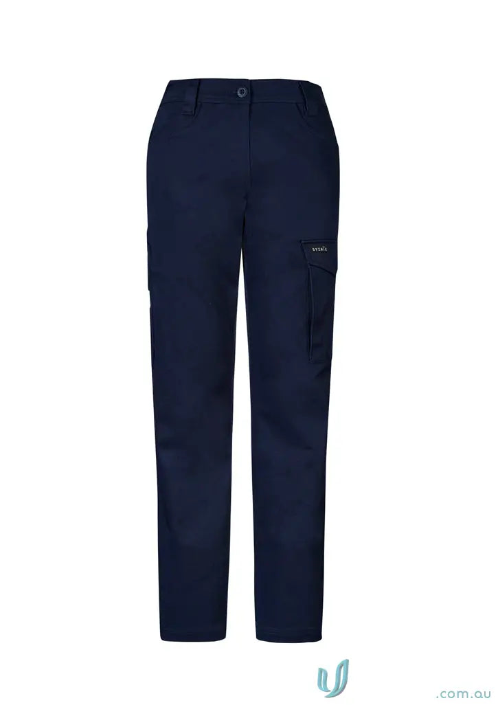 Navy blue women’s stretch cotton cargo pants for women, comfy stretch cargo pants