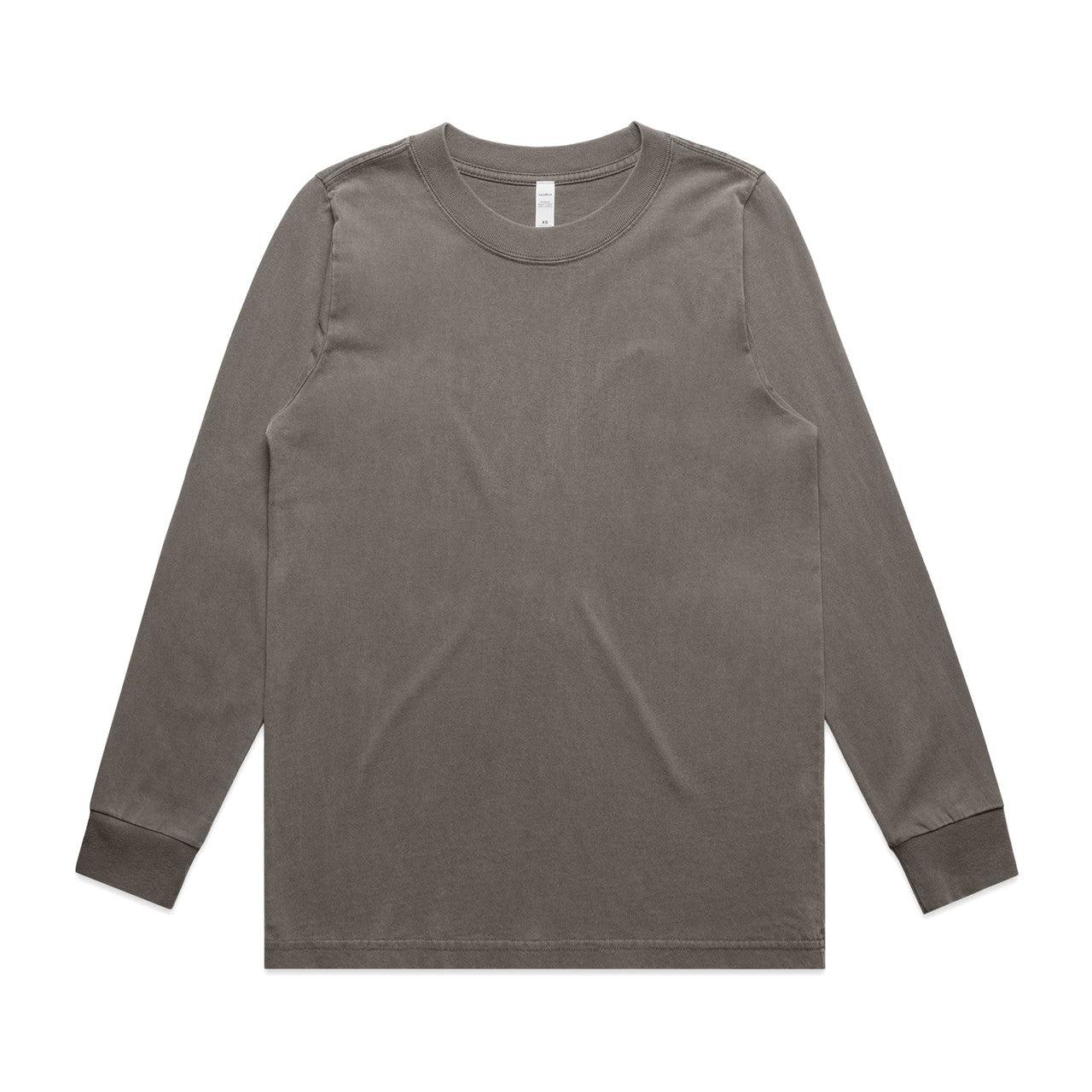 Olive green womens faded long sleeve tee with ribbed cuffs