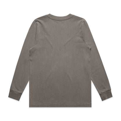 Women’s Heavy Faded Long Sleeve Tee in charcoal gray with ribbed cuffs