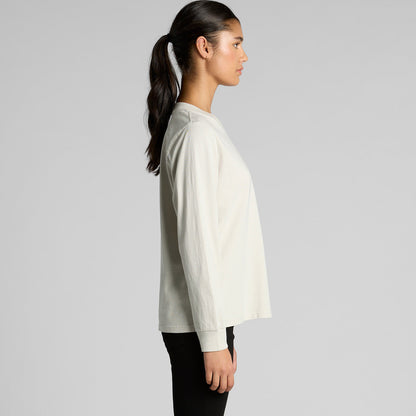 Cream faded long sleeve tee with ribbed cuffs, black leggings