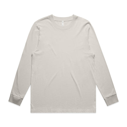 Womens heavy faded long sleeve tee in white with contrast cuffs