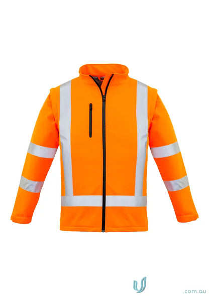 Orange high-vis jacket with reflective stripes from Womens Hi Vis NSW Rail X Back 2-In-1 Softshell Jacket