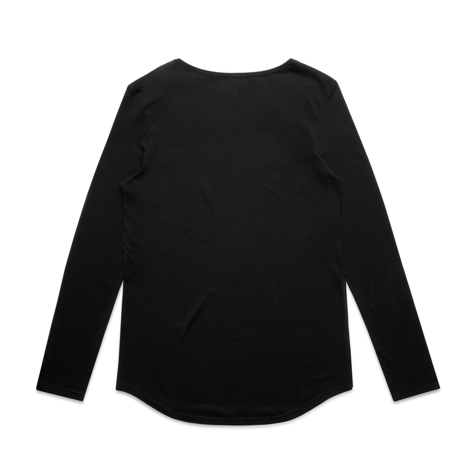 Black lightweight scoop neck long-sleeve tee for women
