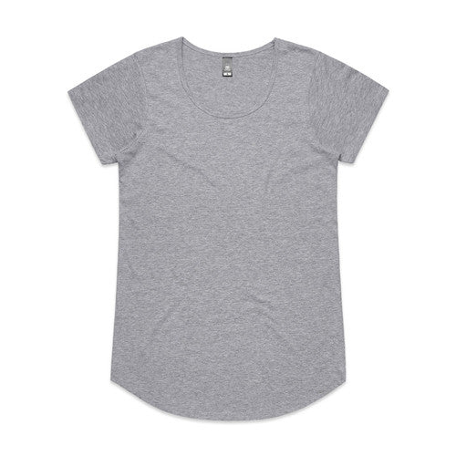 Heather gray scoop neck t-shirt with short sleeves and a relaxed fit.
