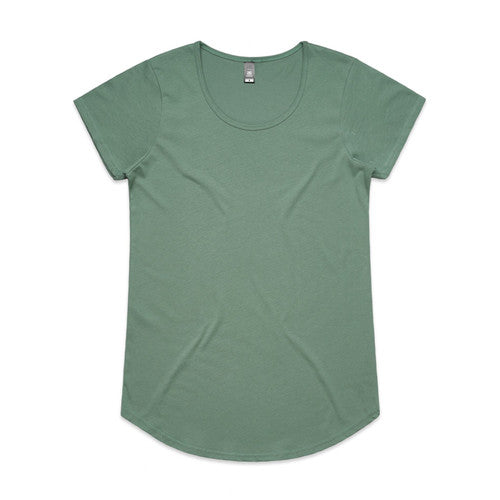 Olive green t-shirt with scoop neck and short sleeves, made of soft cotton.