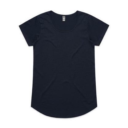 Navy blue v-neck t-shirt with short sleeves and a relaxed fit.