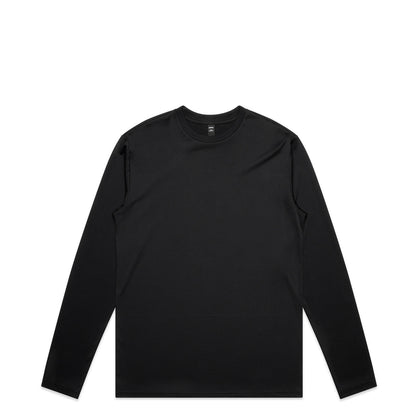 Women’s Maple Active long sleeve tee in black cotton with ribbed cuffs