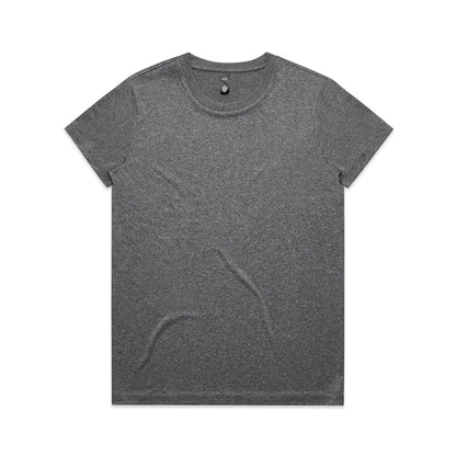 Women’s Maple Active Tee in charcoal heather short sleeve crew neck