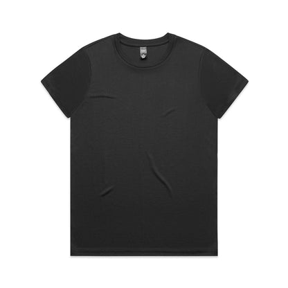 Women’s Maple Active Tee: black short-sleeve crew neck t-shirt