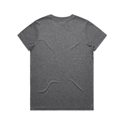 Women’s Maple Active Tee in charcoal heather with subtle back wave design
