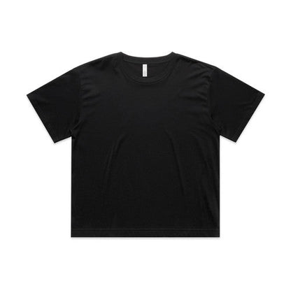 Black womens Martina Crop Tee in cotton short sleeve crew neck