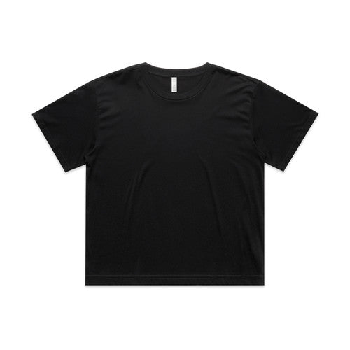 Black womens Martina Crop Tee in cotton short sleeve crew neck