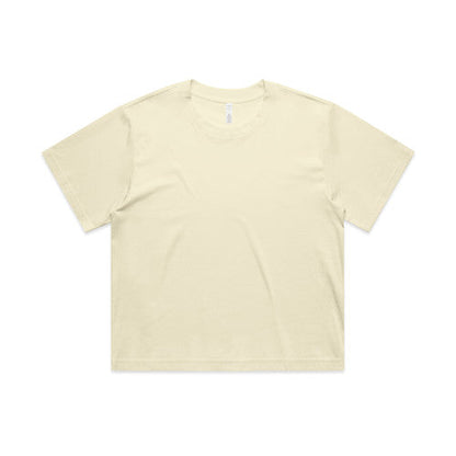 Cream-colored womens Martina Crop Tee with relaxed fit and short sleeves
