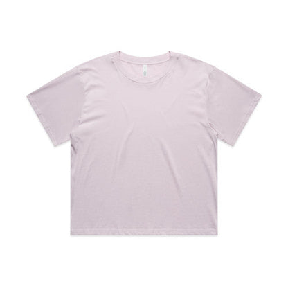 Lavender oversized Martina crop tee with short sleeves and crew neck
