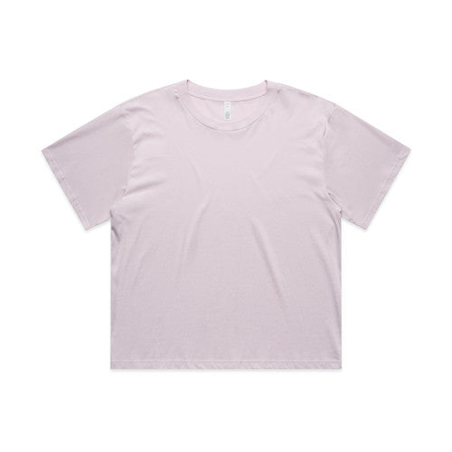 Lavender oversized Martina crop tee with short sleeves and crew neck