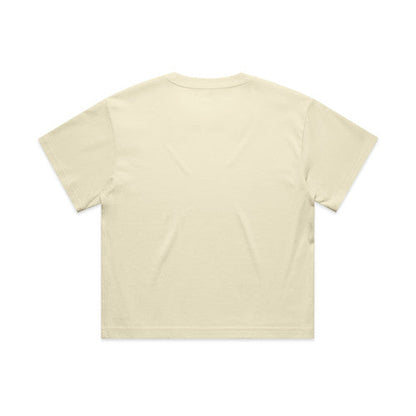 Cream-colored womens Martina Crop Tee oversized relaxed fit short sleeves