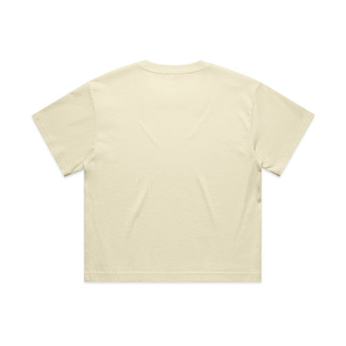 Cream-colored womens Martina Crop Tee oversized relaxed fit short sleeves