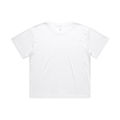 White relaxed fit Martina Crop Tee with short sleeves