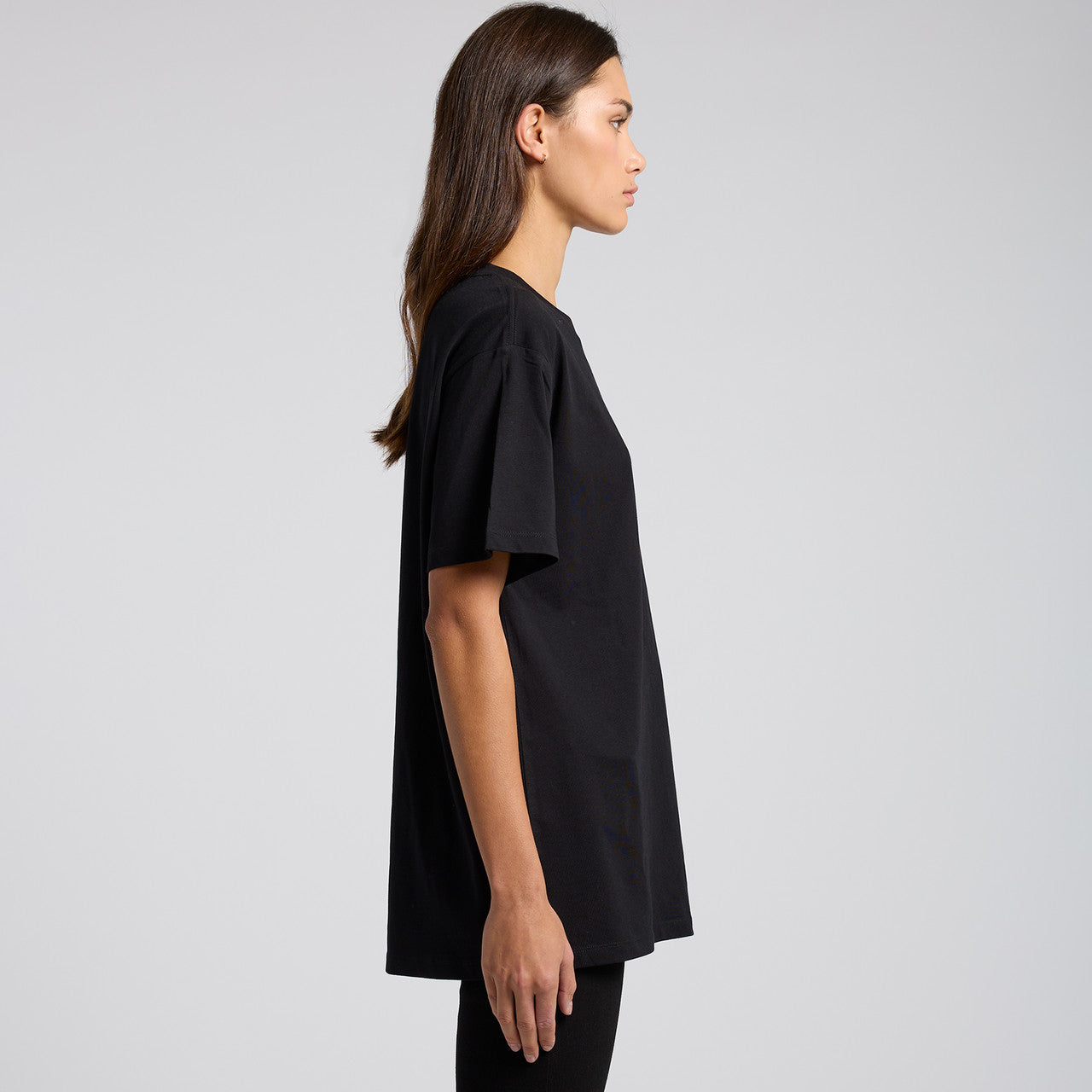 Black oversized Martina boyfriend tee in combed cotton