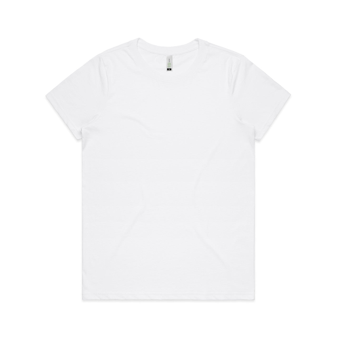 Womens organic maple tee: short sleeve white crew neck organic cotton t-shirt