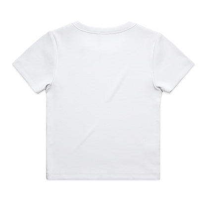 Women’s organic rib knit tee: white short-sleeve round neck t-shirt