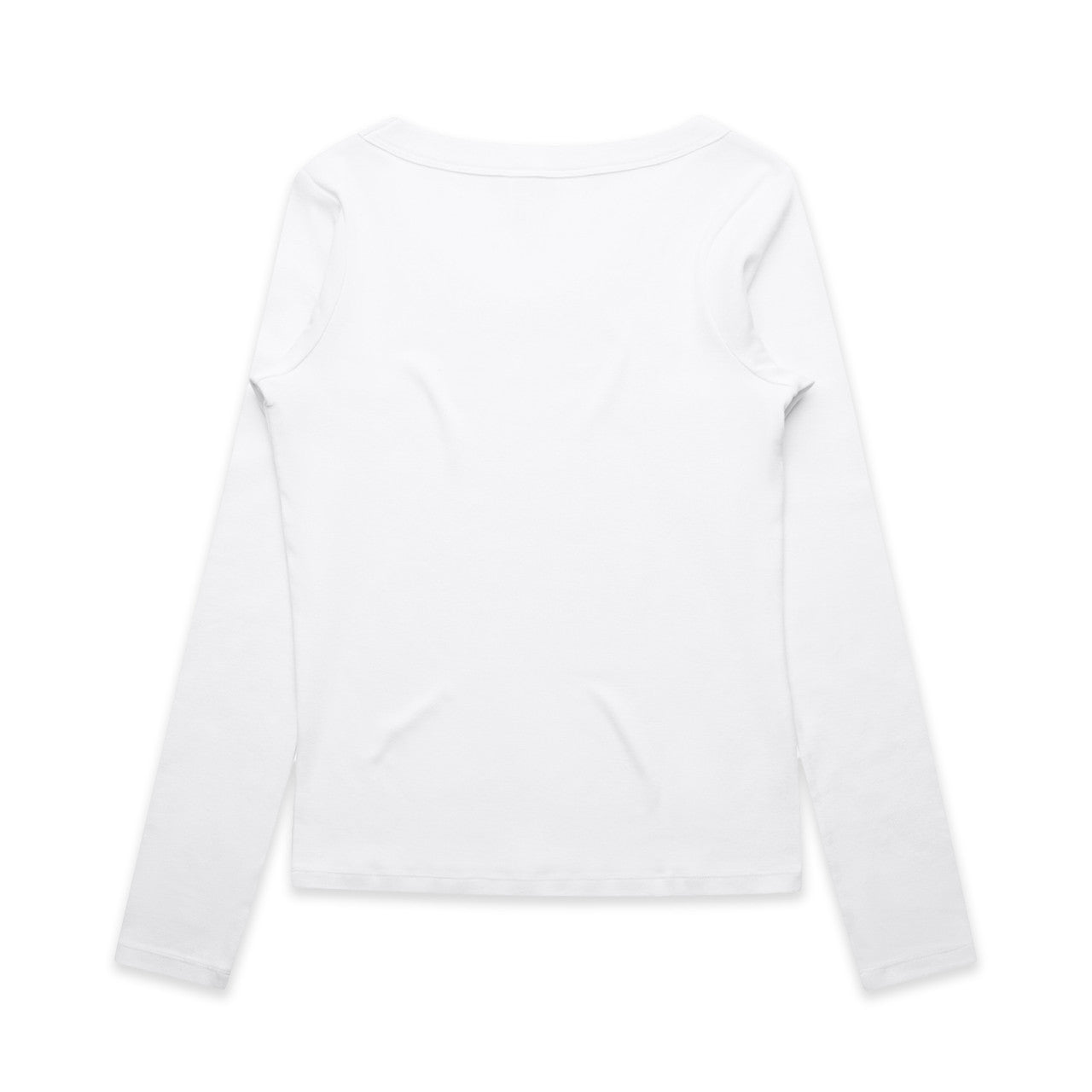 Women’s organic ribbed long sleeve tee in white relaxed fit