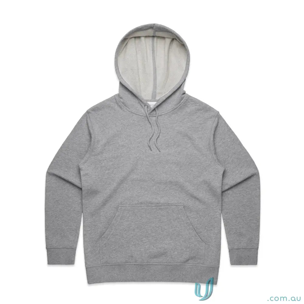 Gray women’s heavy hoodie with oversized heavy weight hood for a cozy look