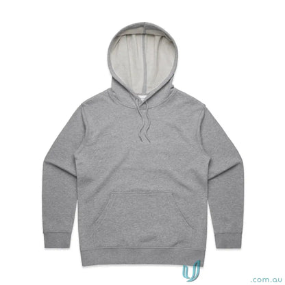 Gray women’s heavy hoodie with oversized heavy weight hood for a cozy look
