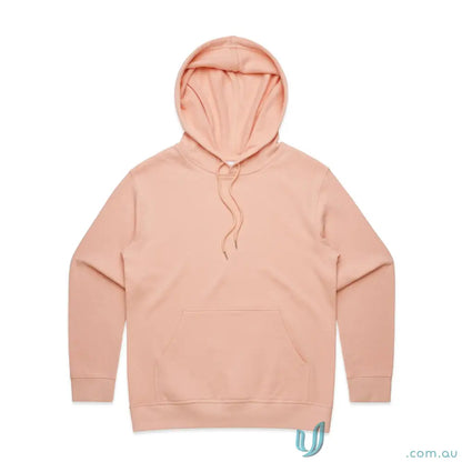 Peach-colored women’s heavy hoodie with a hood, oversized heavy weight sweatshirt for cozy style