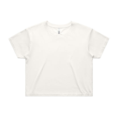 White relaxed fit crop tee with short sleeves and mock neck